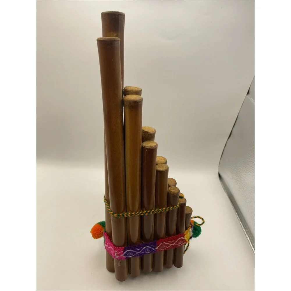 Bamboo Pan Flute Key G Soprano, Lacquered, Lightweight, 12